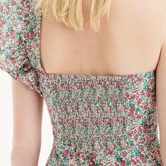 J. Crew Asymmetrical Ruffle Mini Dress One Shoulder Smocked Women’s Size 0P - Picture 3 of 12